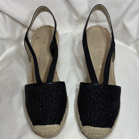 Anne Klein Aneesa Espadrille Wedge Sandals Black 9.5 - Picture 5 of 12